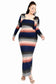 Knitted Gradient Stripe 2 Piece Maxi Set
