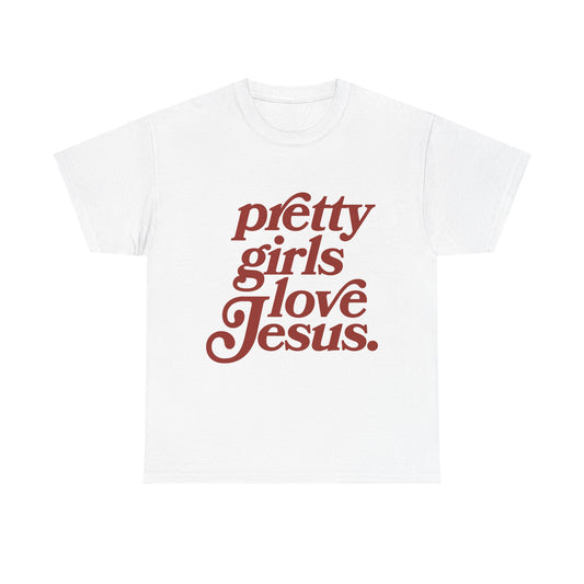 Pretty Girls Love Jesus Tee – Red ❤️✝️