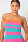 Our At Sunset Multi-Color Striped Strapless Mini Dress