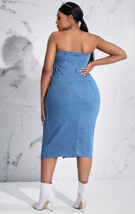Split Decision, Full Confidence Denim Dress