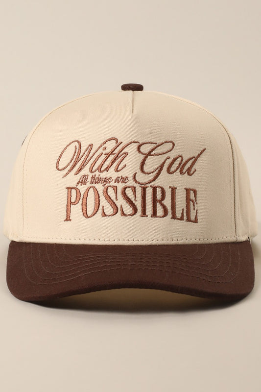 With God All Things Are Possible Hat