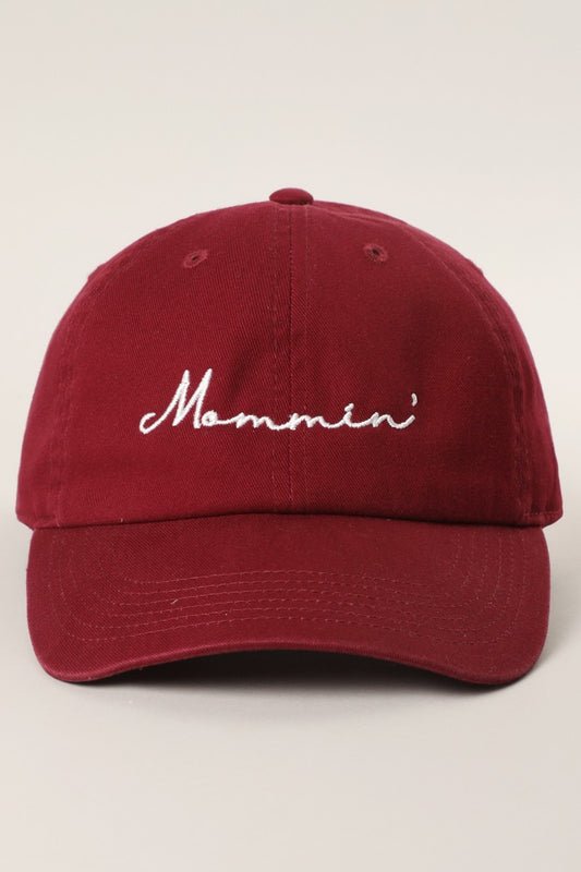 Mommin Typography Embroidered Dad Hat