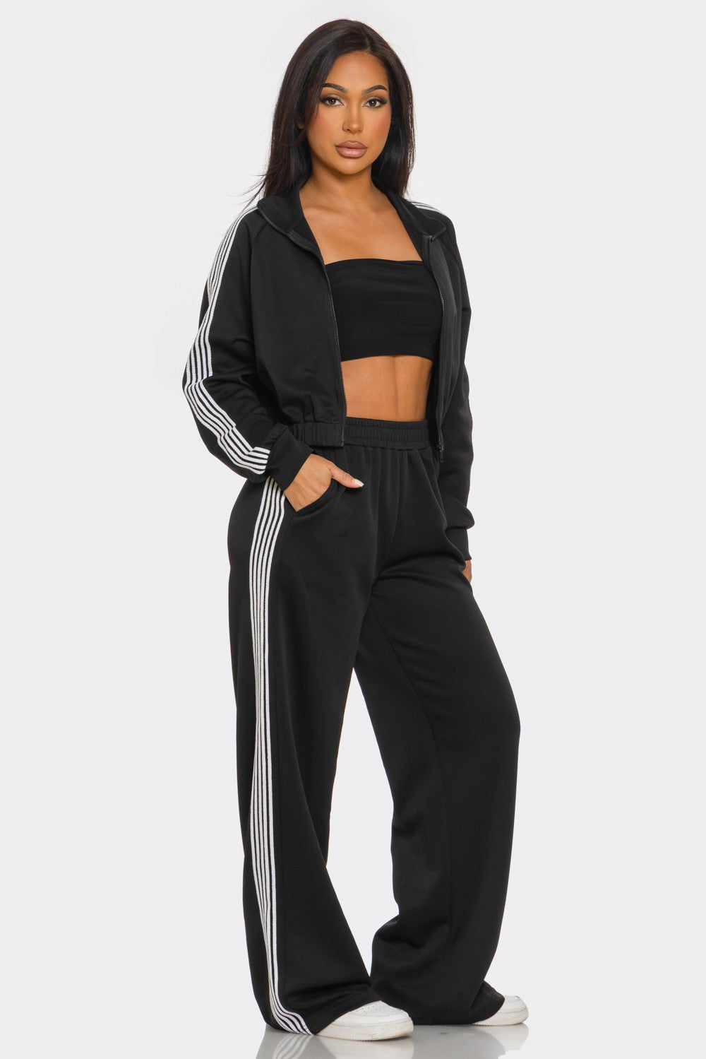 On the Run Side-Stripe Pants Set
