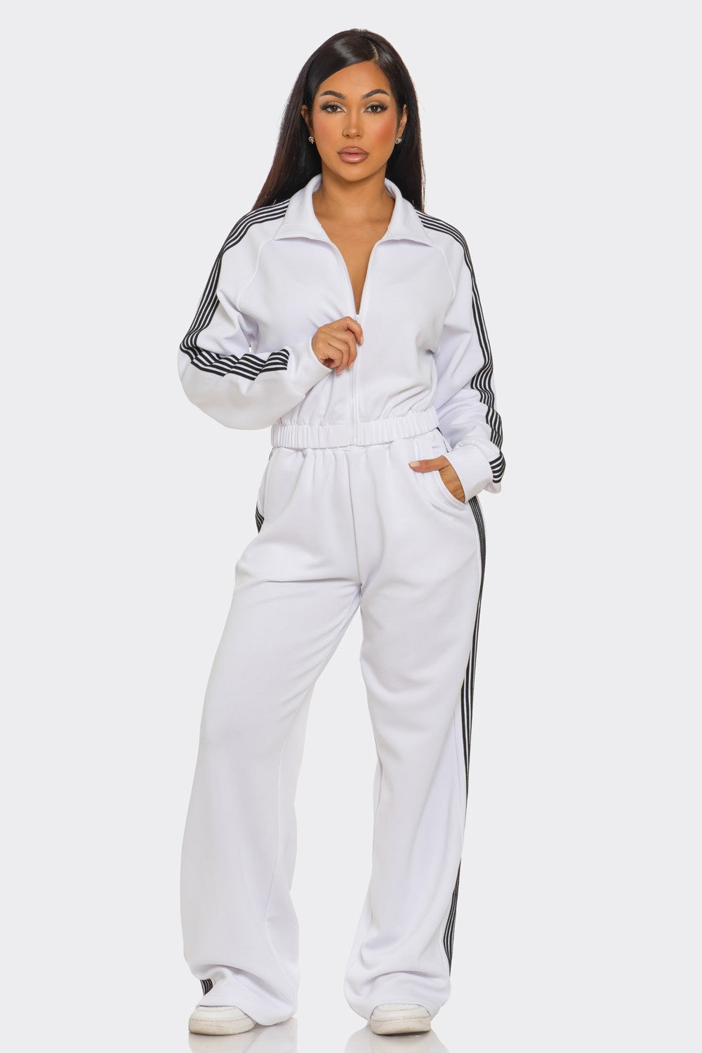 On the Run Side-Stripe Pants Set