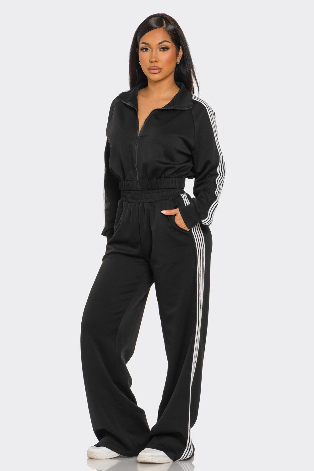 On the Run Side-Stripe Pants Set