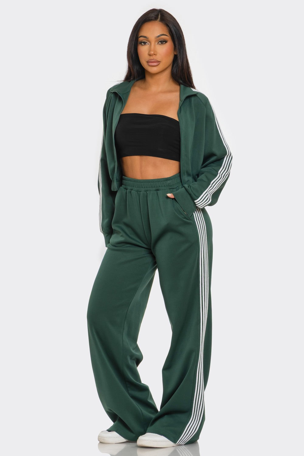 On the Run Side-Stripe Pants Set