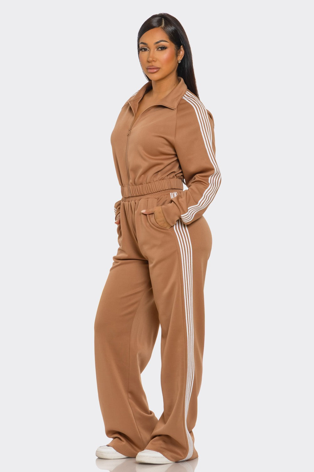 On the Run Side-Stripe Pants Set
