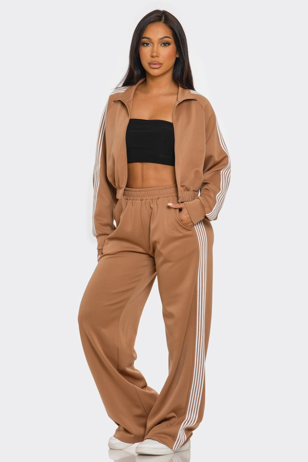 On the Run Side-Stripe Pants Set