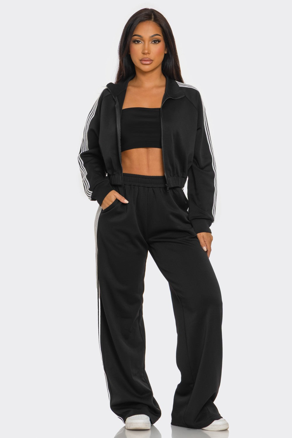 On the Run Side-Stripe Pants Set