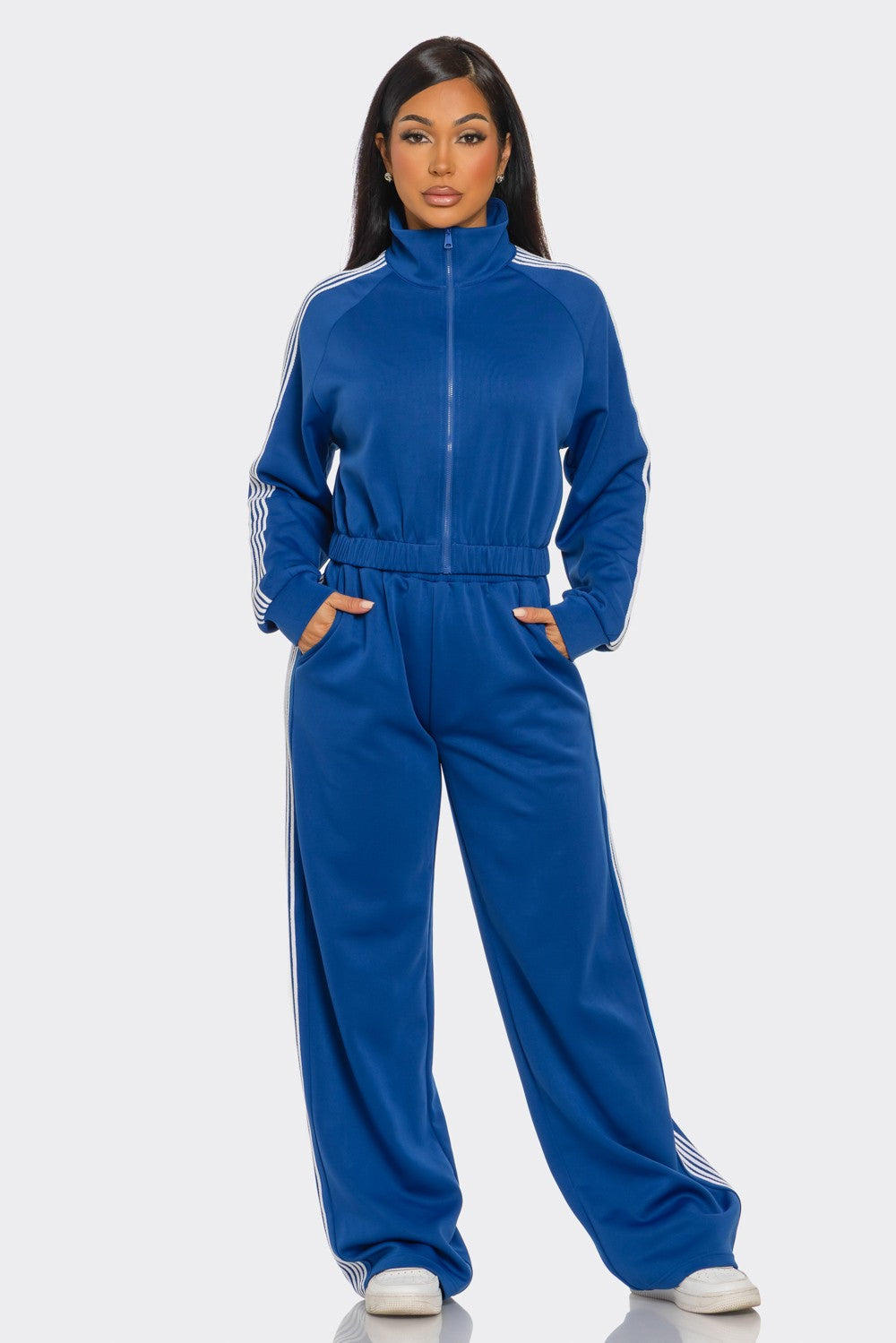 On the Run Side-Stripe Pants Set
