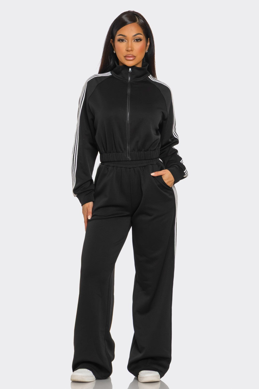 On the Run Side-Stripe Pants Set