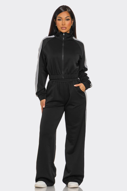 On the Run Side-Stripe Pants Set