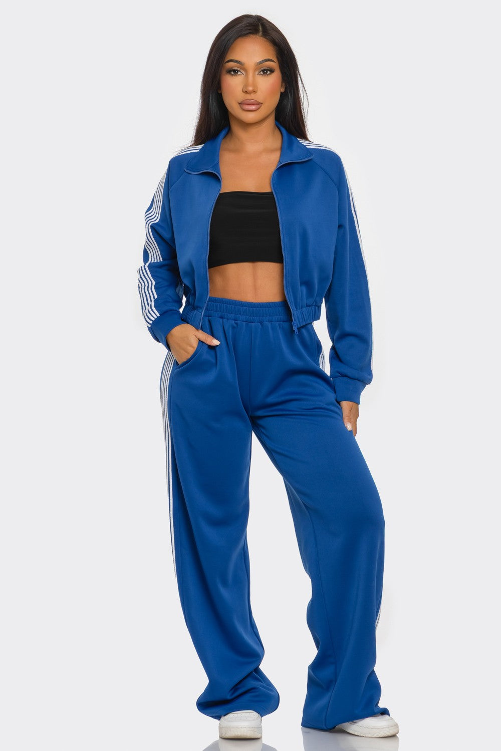 On the Run Side-Stripe Pants Set