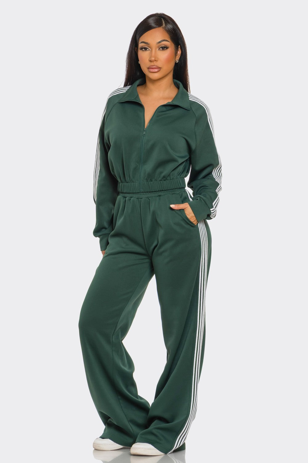 On the Run Side-Stripe Pants Set