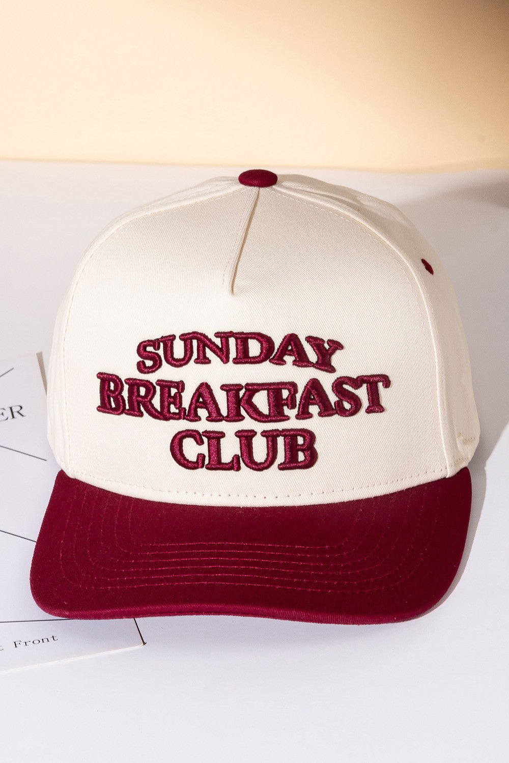 Sunday Breakfast Club Canvas Snapback Baseball Cap