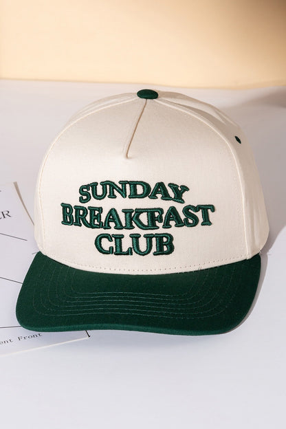 Sunday Breakfast Club Canvas Snapback Baseball Cap