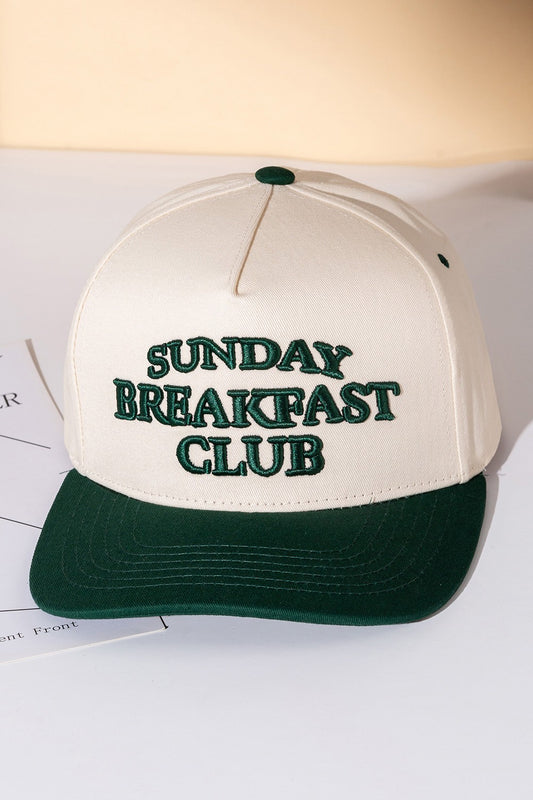Sunday Breakfast Club Canvas Snapback Baseball Cap