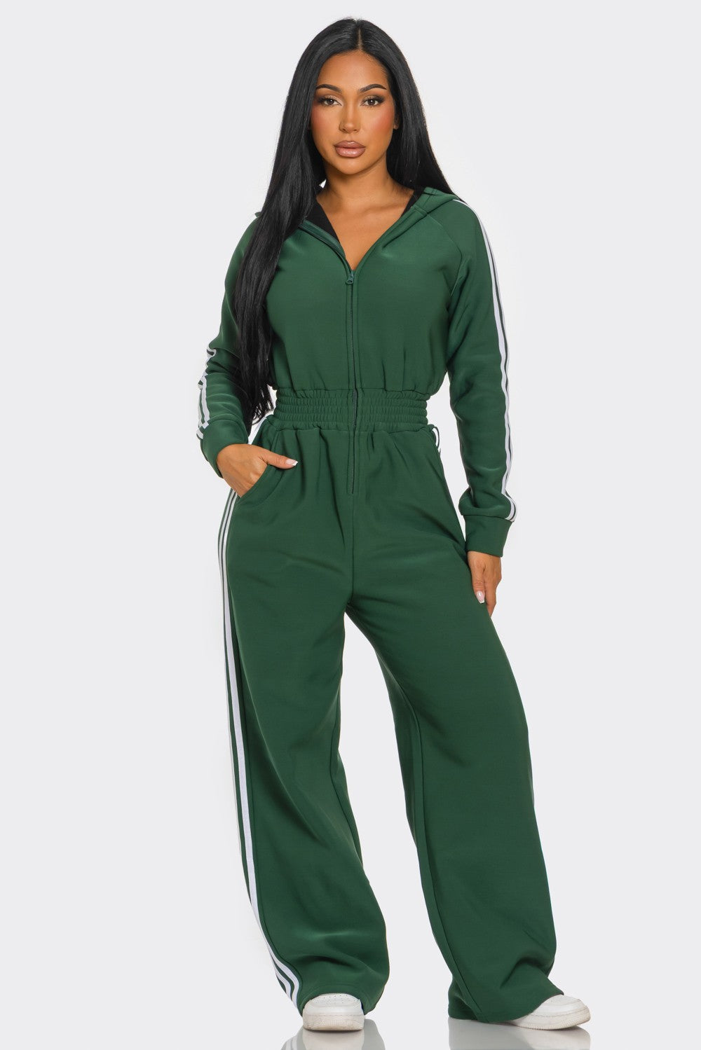 On the Track Hooded Jumpsuit