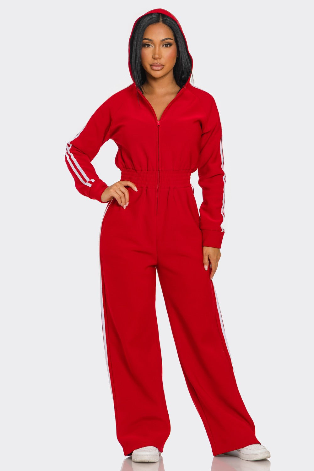 On the Track Hooded Jumpsuit
