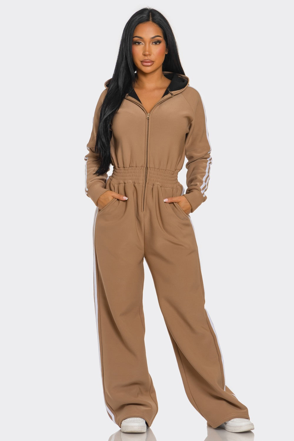 On the Track Hooded Jumpsuit