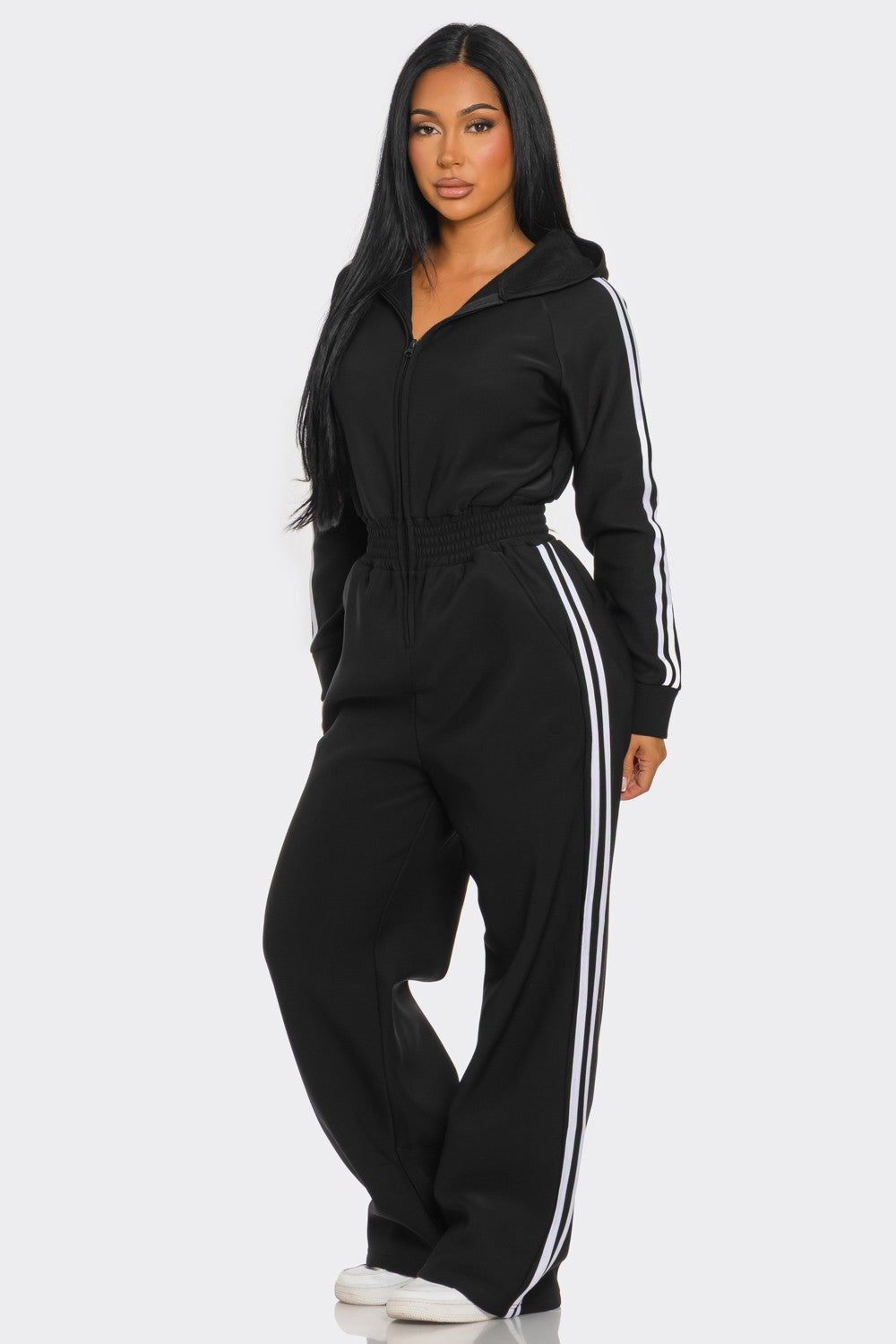 On the Track Hooded Jumpsuit