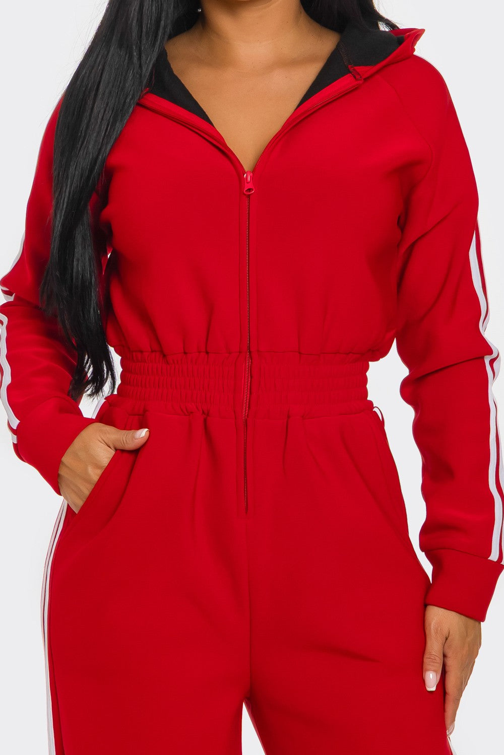 On the Track Hooded Jumpsuit
