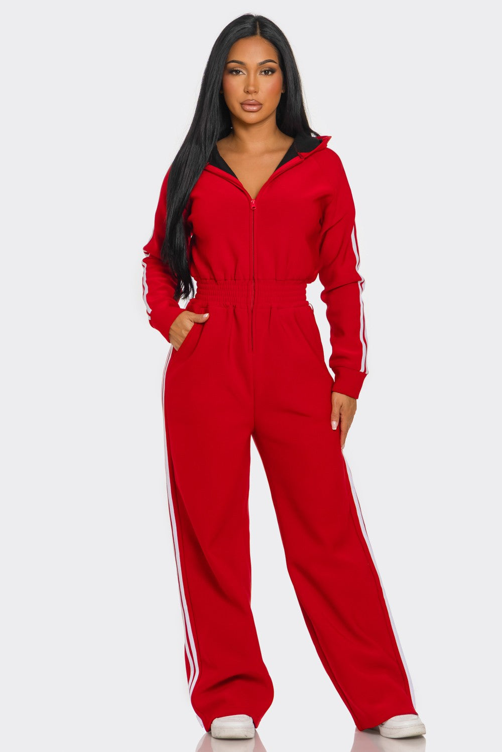 On the Track Hooded Jumpsuit