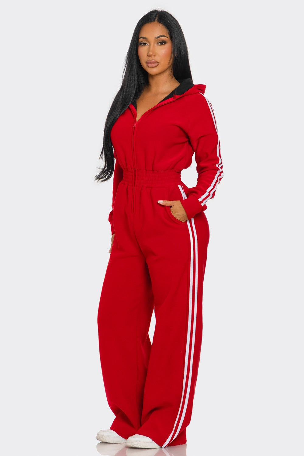 On the Track Hooded Jumpsuit