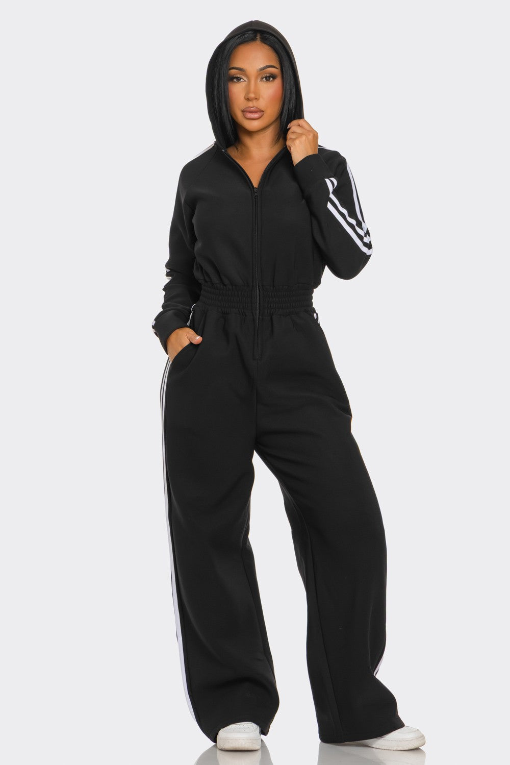 On the Track Hooded Jumpsuit
