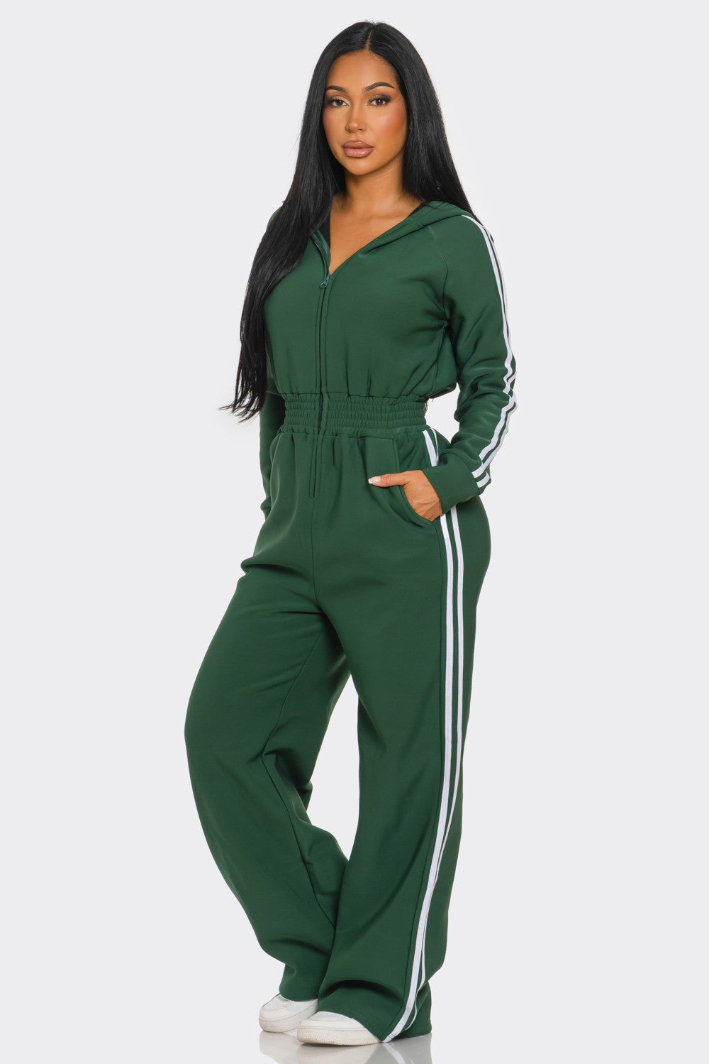 On the Track Hooded Jumpsuit