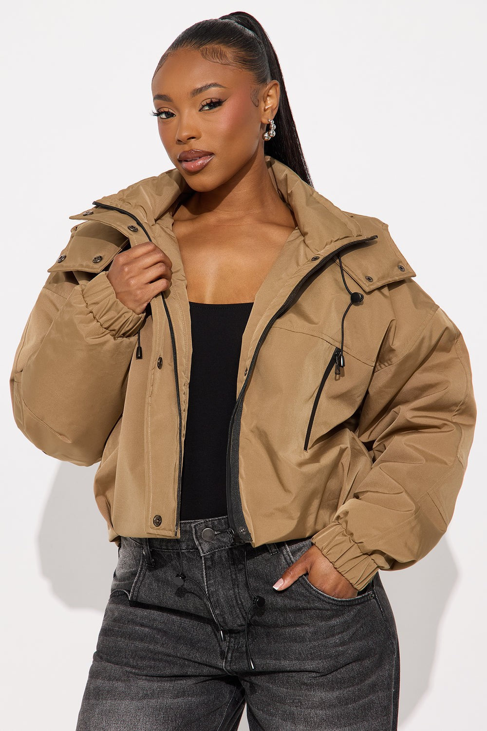 Streetwise Hooded Zip-Up Longline Jacket