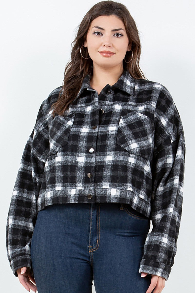 Cozy Checks Crop Jacket