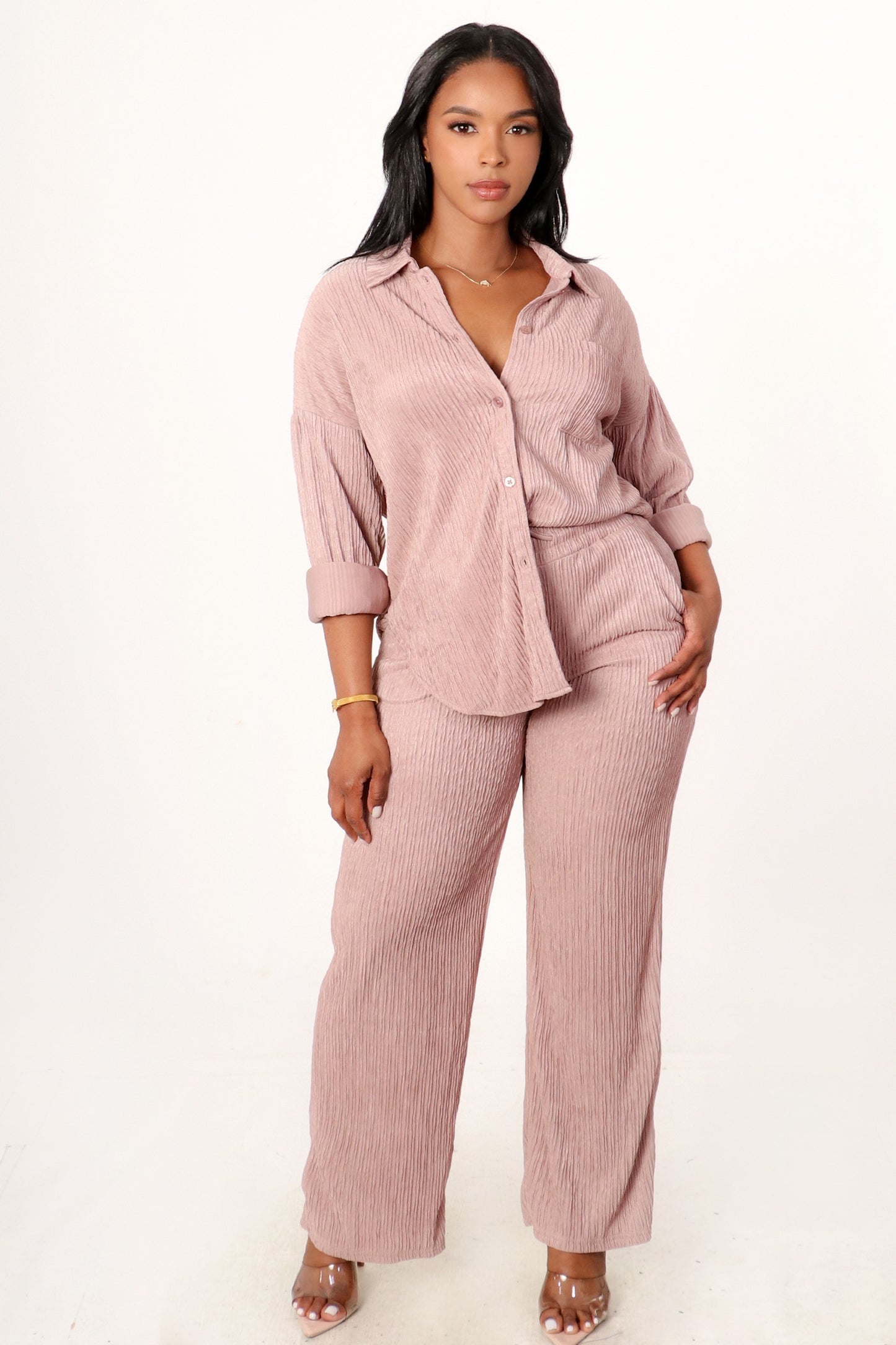 The Weekend Ease 2-Piece Crinkle Set