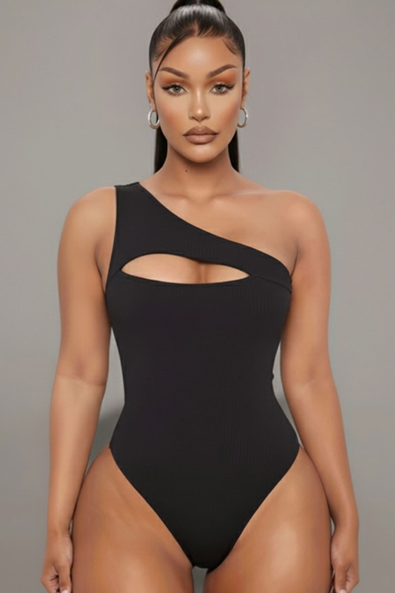 The Sculpted Rib One-Shoulder Bodysuit