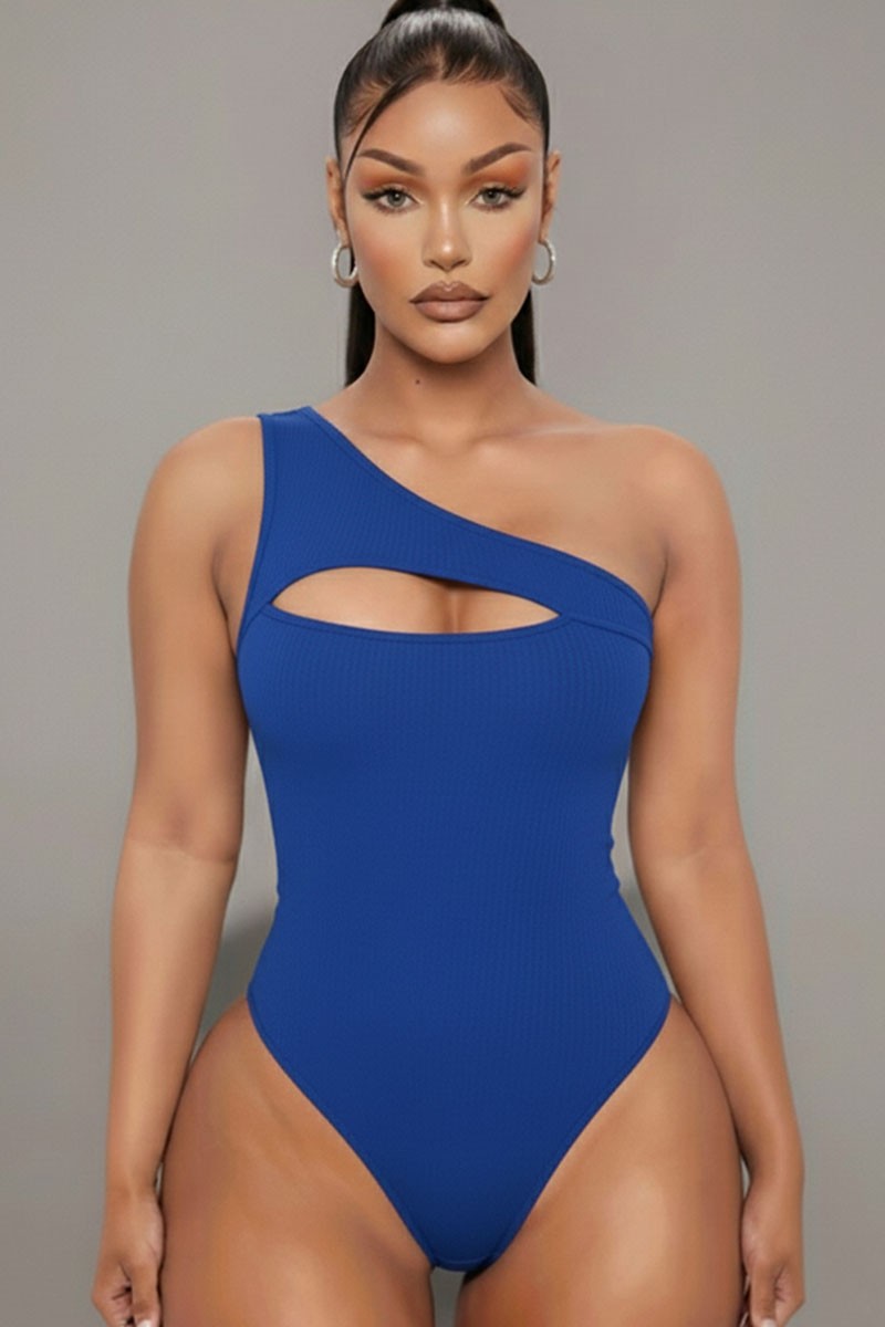 The Sculpted Rib One-Shoulder Bodysuit