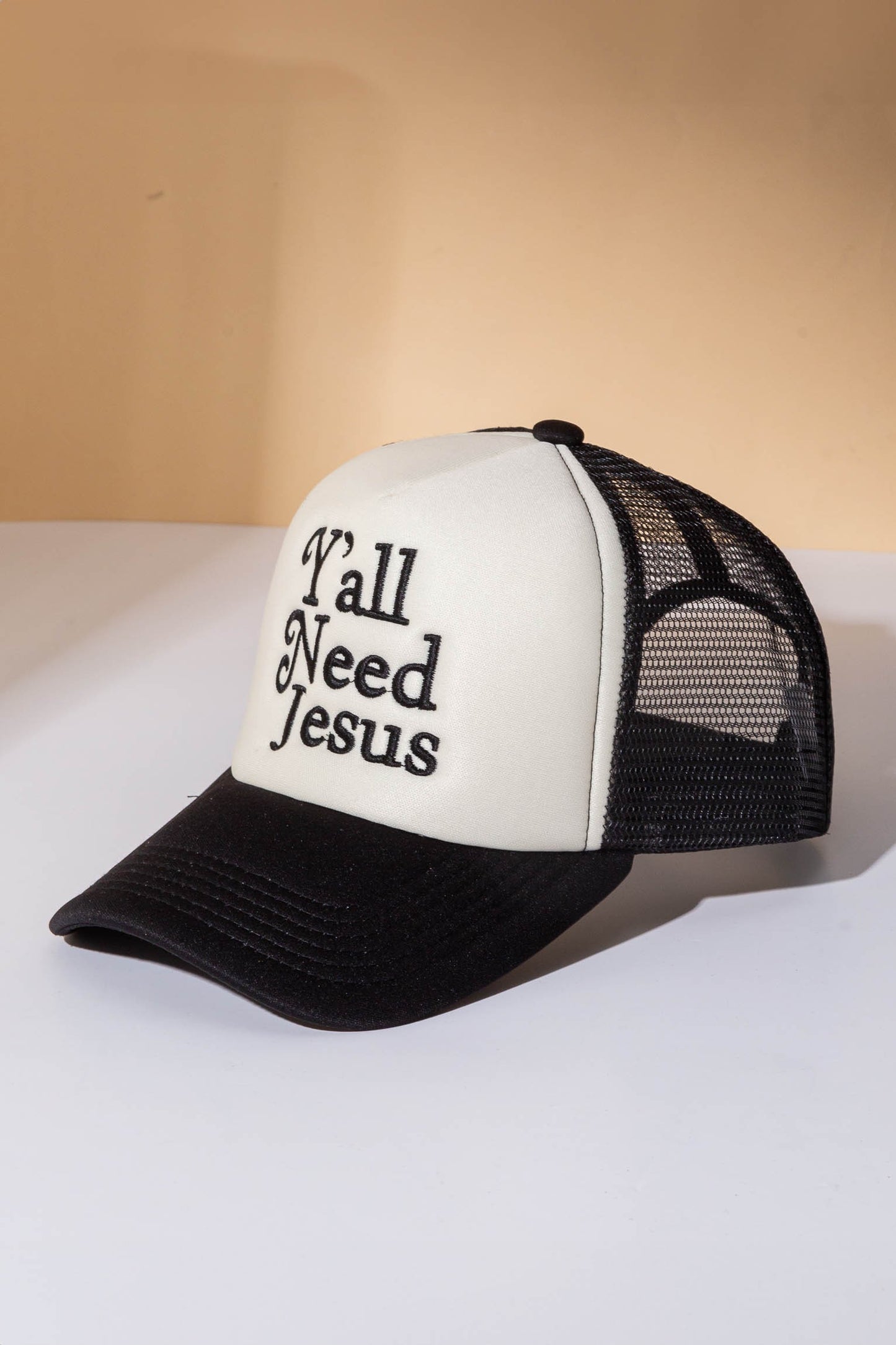 Yall Need Jesus Embroidered Mesh Back Trucker Hat