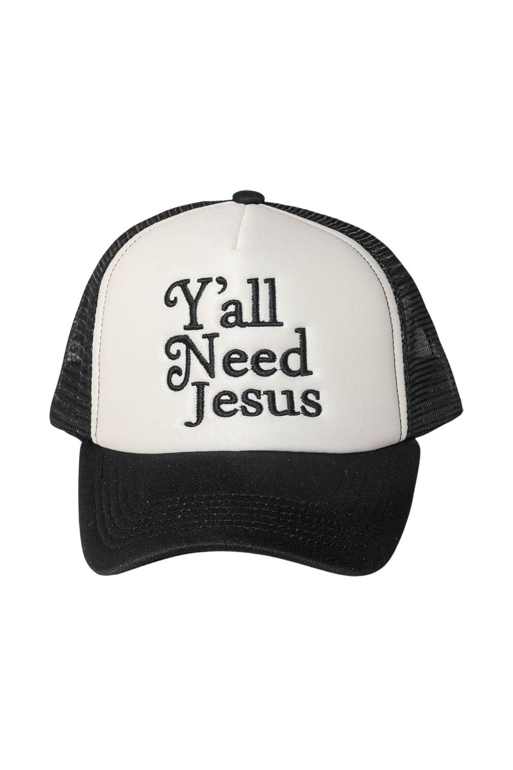 Yall Need Jesus Embroidered Mesh Back Trucker Hat