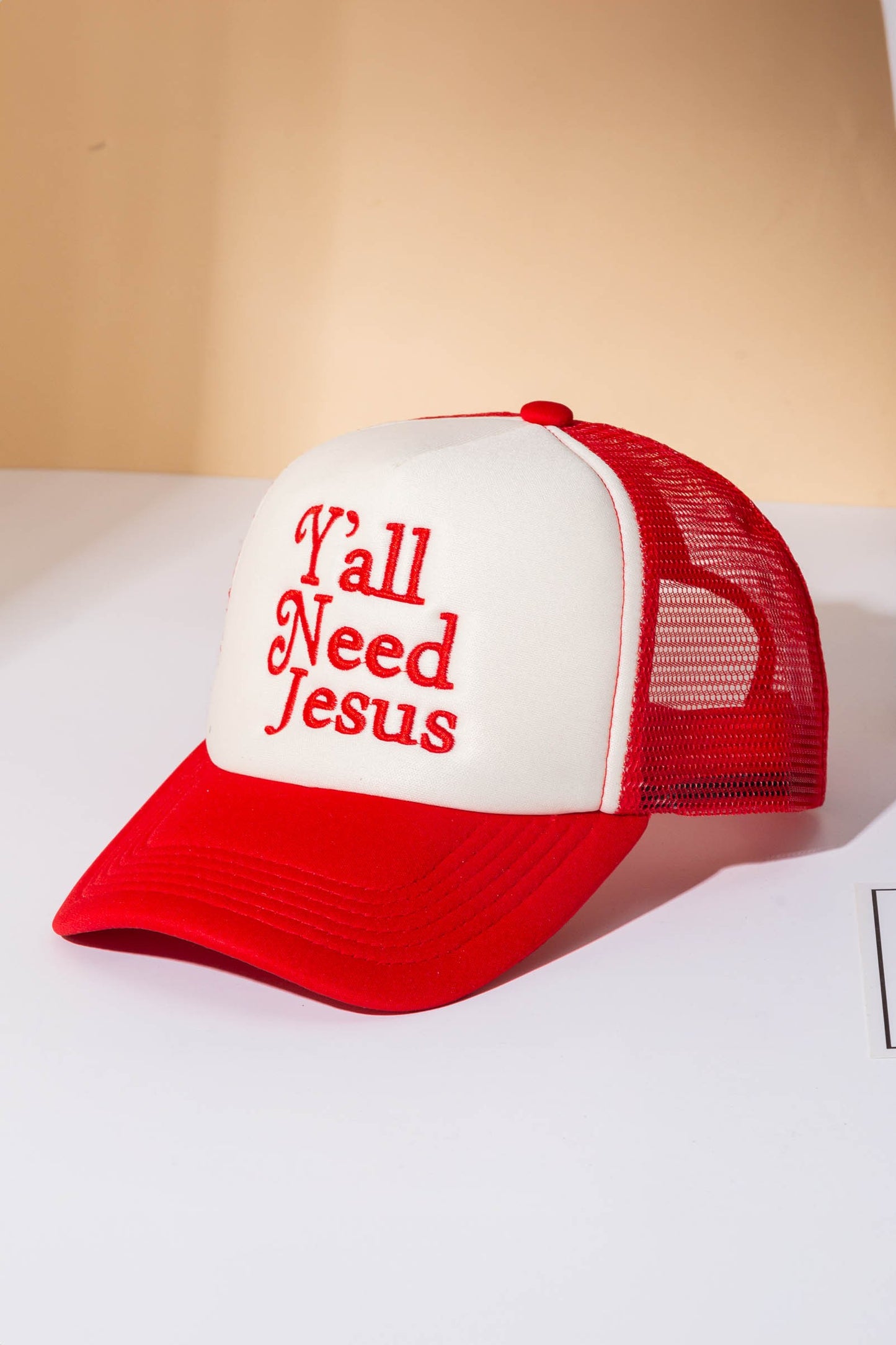 Yall Need Jesus Embroidered Mesh Back Trucker Hat