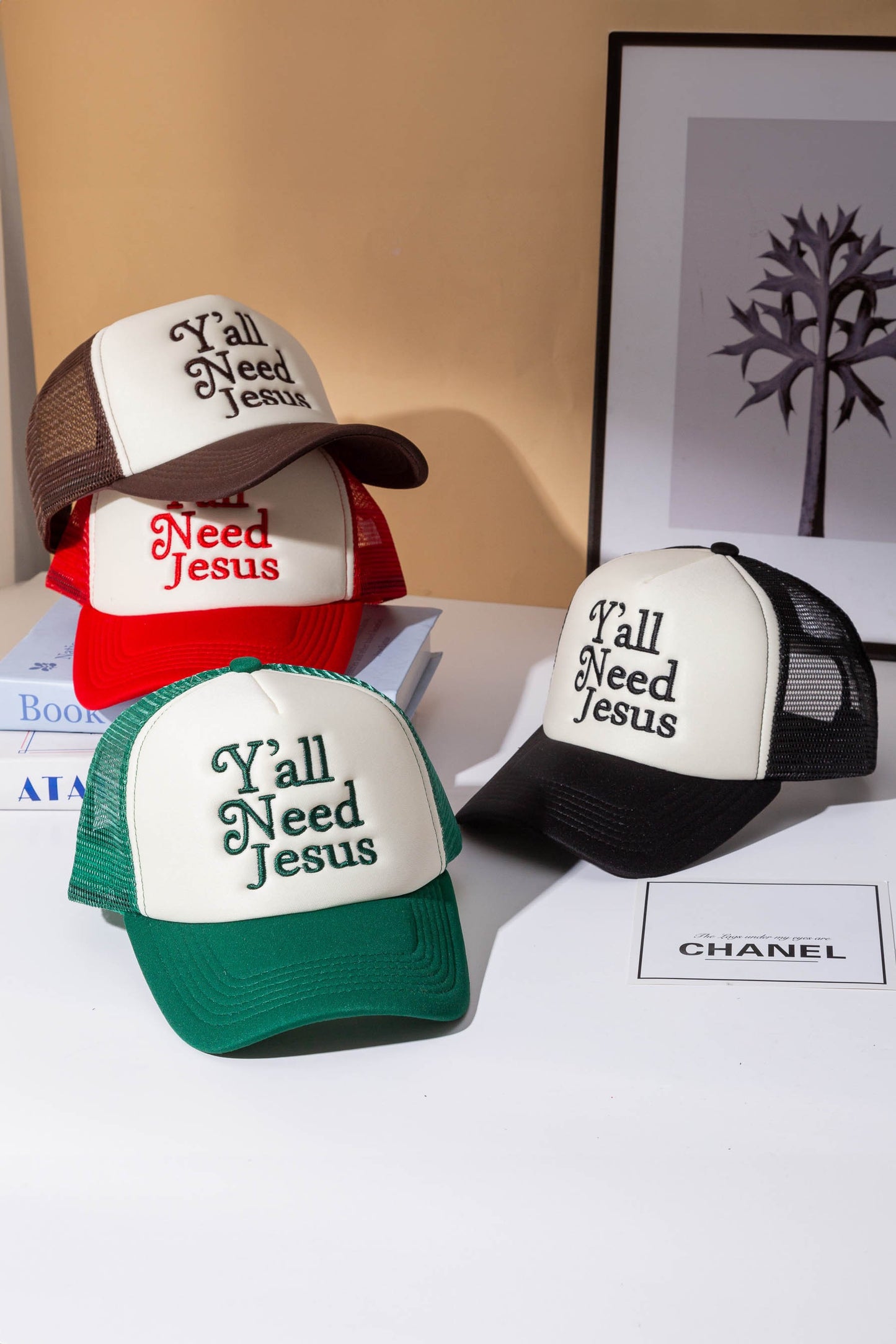 Yall Need Jesus Embroidered Mesh Back Trucker Hat