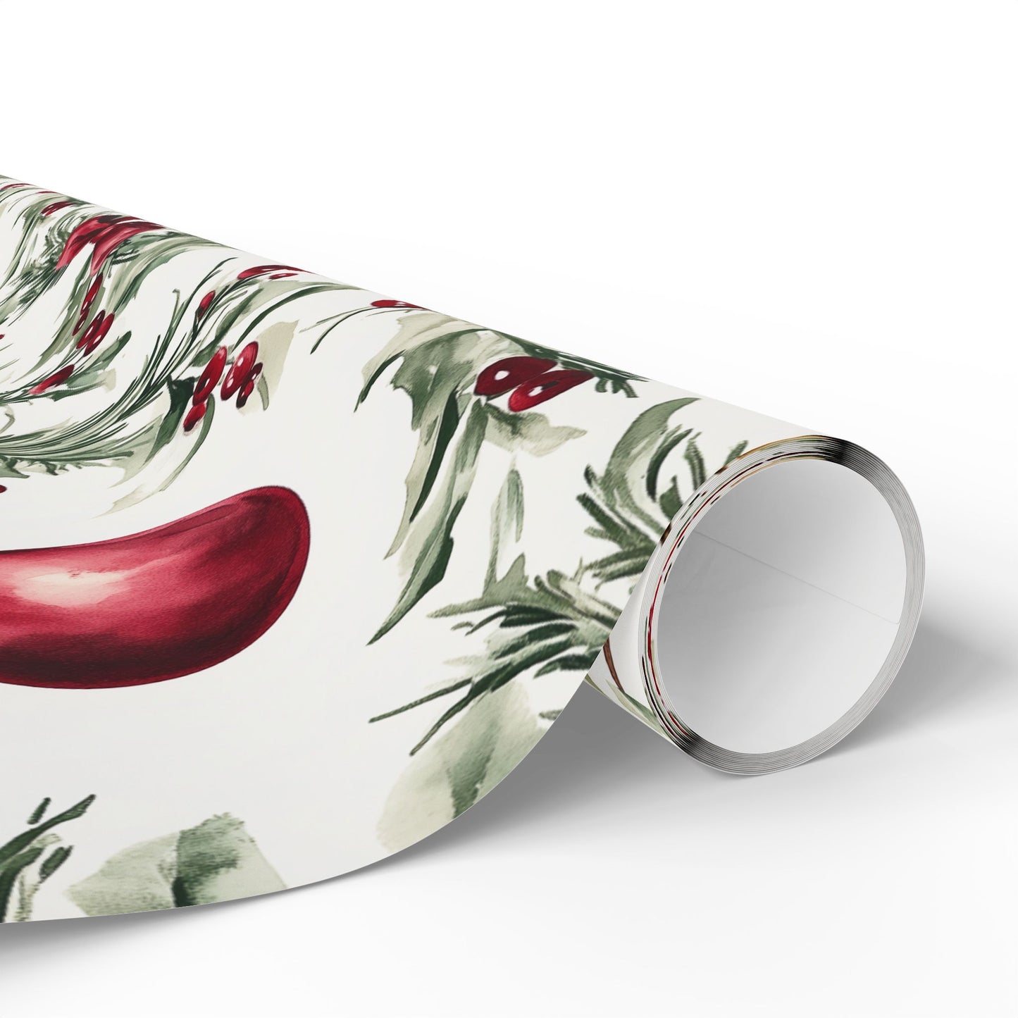 Cranberry Ribbons Wrapping Paper