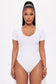 Ribbed Scoop Neck Short Sleeve Bodysuit