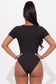 Ribbed Scoop Neck Short Sleeve Bodysuit