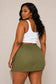 Plus Size Camo Front Zip Up Drawstring Hem Cargo Mini Skirt