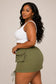 Plus Size Camo Front Zip Up Drawstring Hem Cargo Mini Skirt