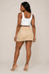 Plus Size Camo Front Zip Up Drawstring Hem Cargo Mini Skirt