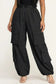 High Elastic Waisted Wide-leg Cargo Jogger Pants