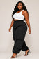 High Elastic Waisted Wide-leg Cargo Jogger Pants