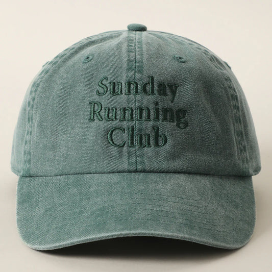 Sunday Running Club Embroidered Cotton Baseball Cap