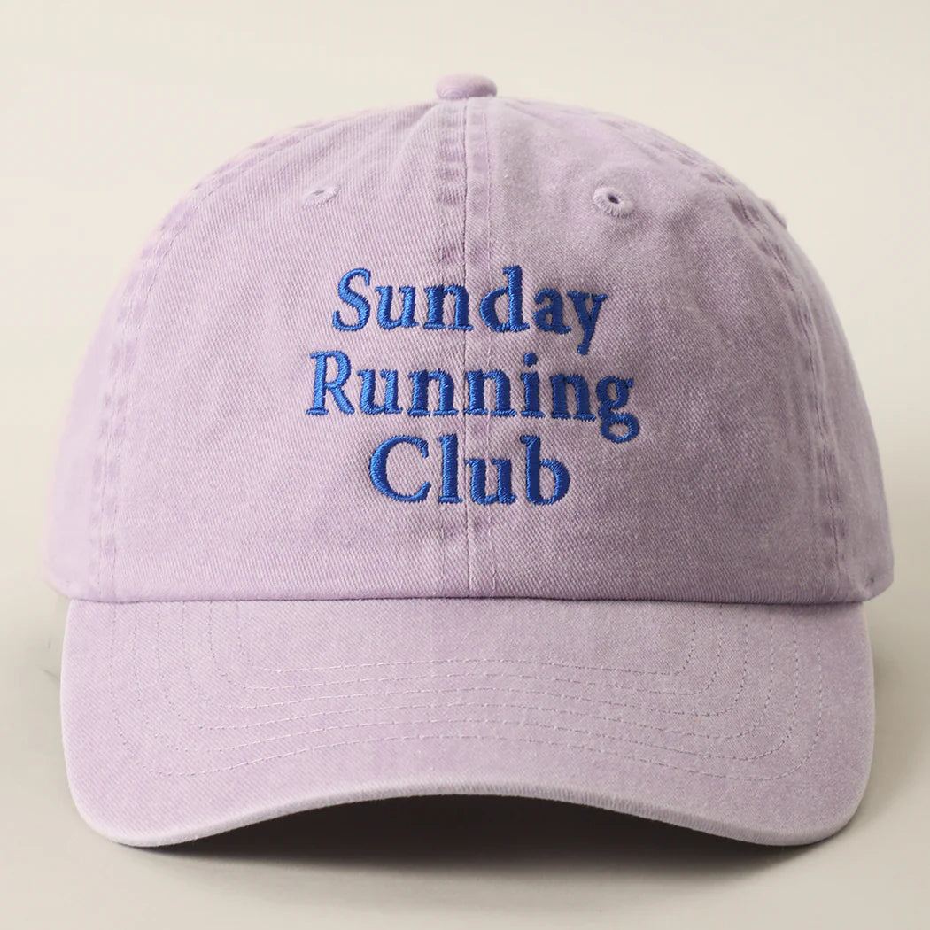 Sunday Running Club Embroidered Cotton Baseball Cap