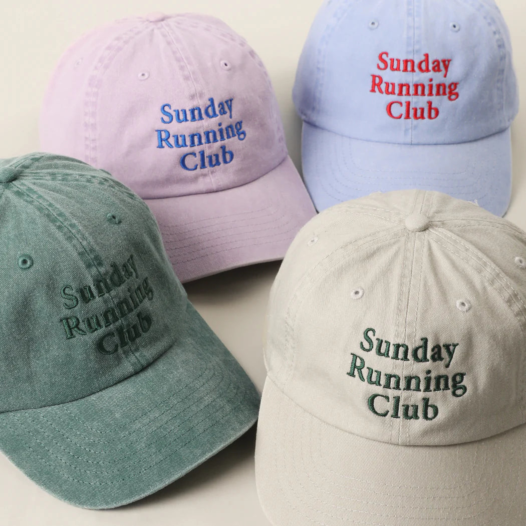 Sunday Running Club Embroidered Cotton Baseball Cap